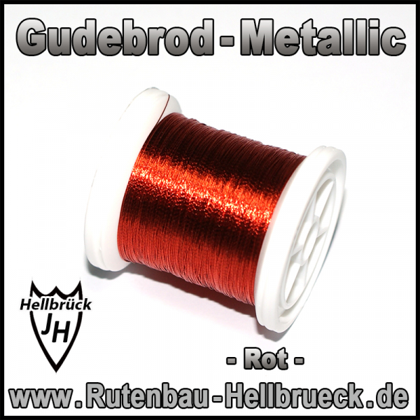 Gudebrod Bindegarn - Metallic - Farbe: Red / Rot -A-